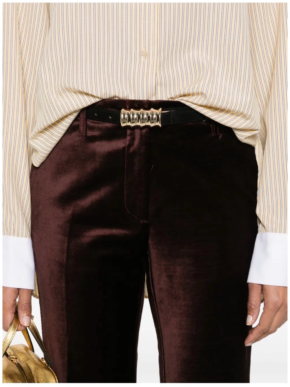 New Velvet Pants in Dark Chocolate Brown - Picture 2 of 5